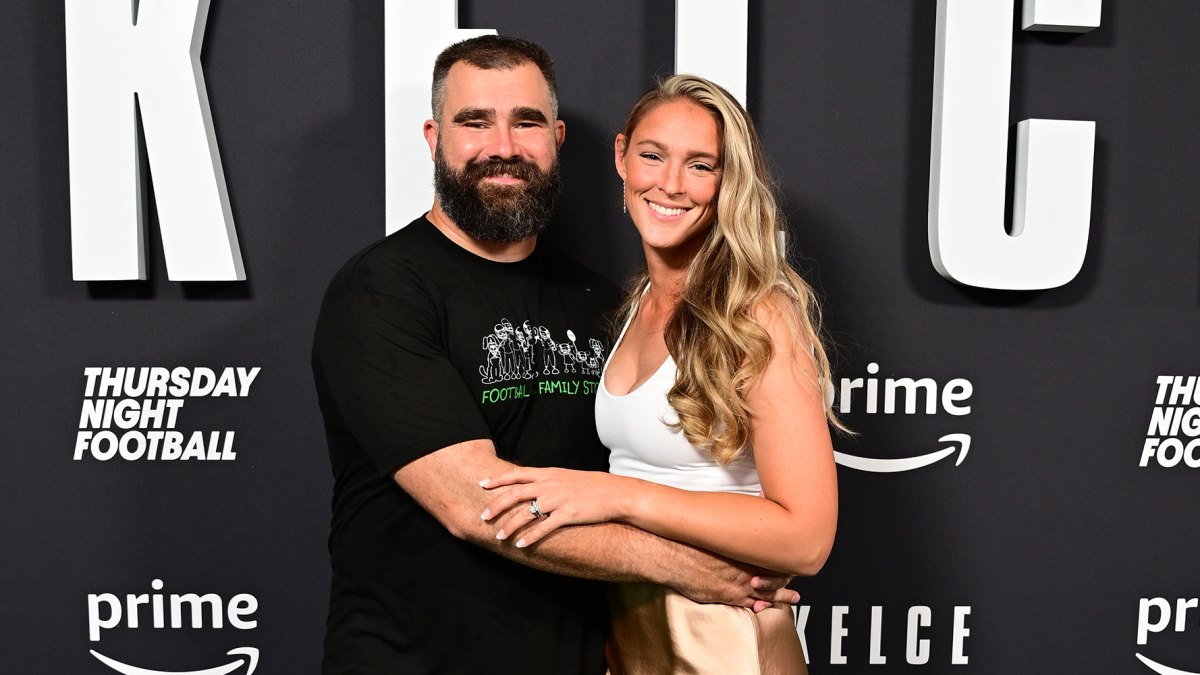 Jason Kelce and Kylie Kelce.