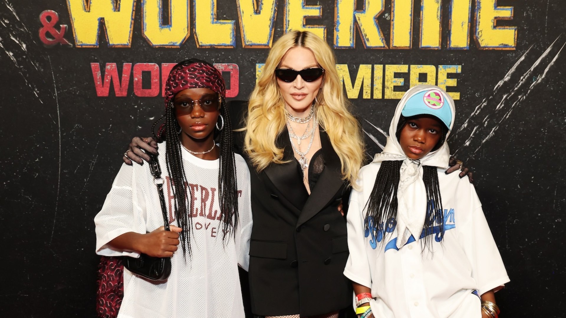 Madonna in Rare Red Carpet Appearance With Twins Stella and Estere Madonna in Rare Red Carpet Appearance With Twins Stella and Estere