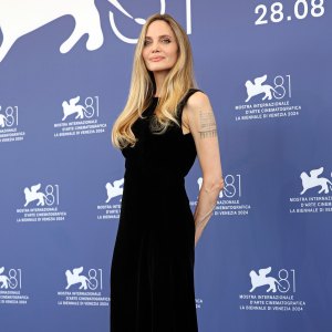 Angelina Jolie Is so Boho Chic in Flowy Brown Dress