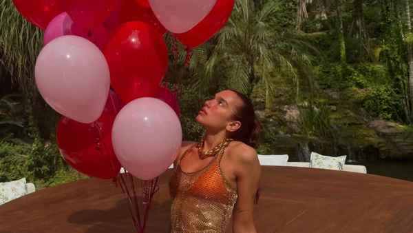 Dua Lipa Celebrates 29th Birthday in Sparkly Top and Bikini