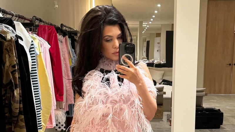 kourtney kardashian pink dress Kourtney Kardashian wears Travis Barker's boxers under her dress