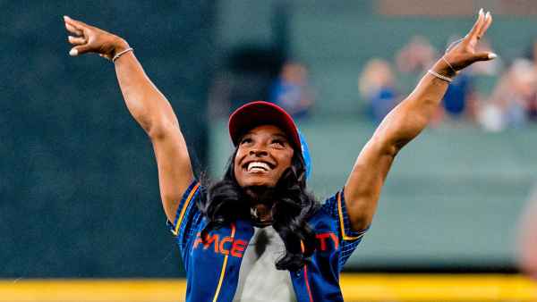 Simone Biles Delivers Epic Salute After Throwing Out Pitch at Houston Astros Game