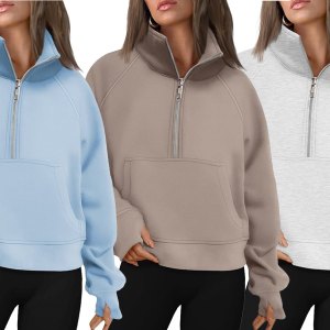 Automet Half Zip Cropped Pullover Sweatshirt Amazon