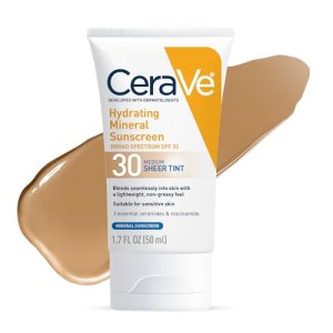 Best for Sensitive Skin: CeraVe Hydrating Mineral Sunscreen SPF 30 with Sheer Tint