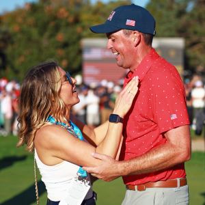 Pro Golfer Keegan Bradley Celebrates With Wife Jillian Stacey After Securing Presidents Cup Victory