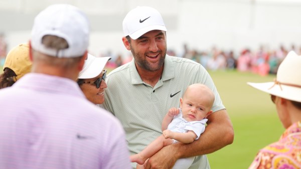 Scottie Scheffler Celebrates Tour Championship Win With 3-Month-Old Son Bennett inline