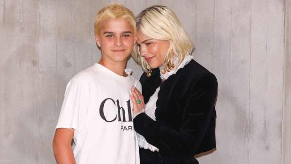 Selma Blair and Look-Alike Son at Paris Fashion Week
