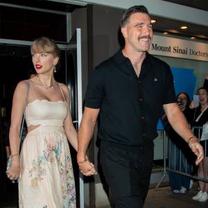 Taylor Swift Looks Ethereal in Ivory at New York City Wedding Brings Travis Kelce as Date