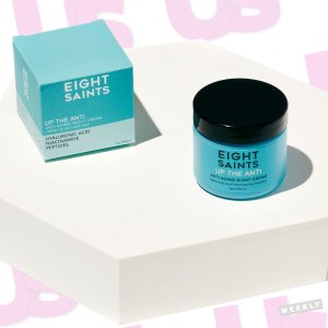 skincare on a hexagon stand