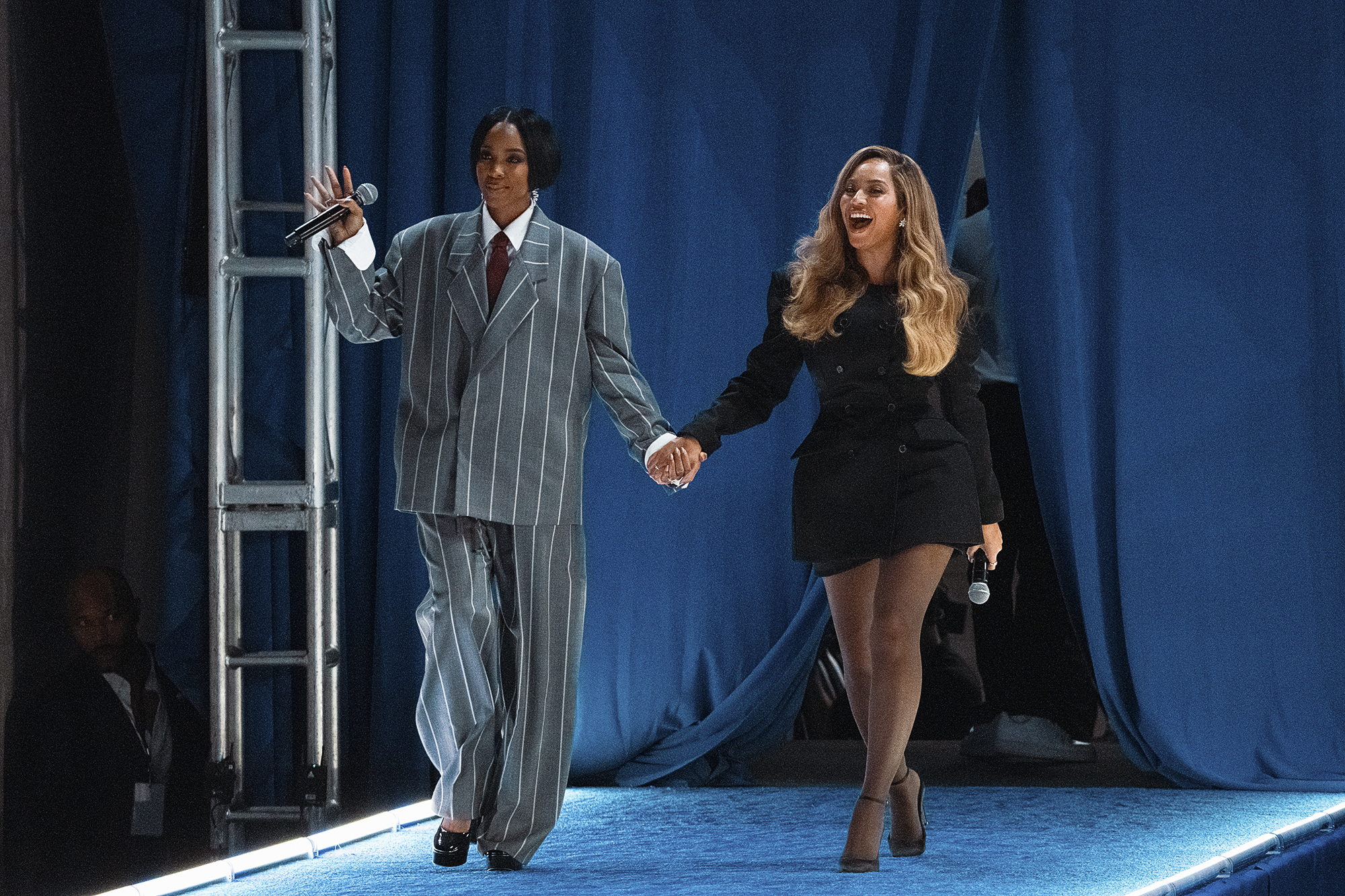 Beyonce Joins Forces With Kelly Rowland at Kamala Harris Rally