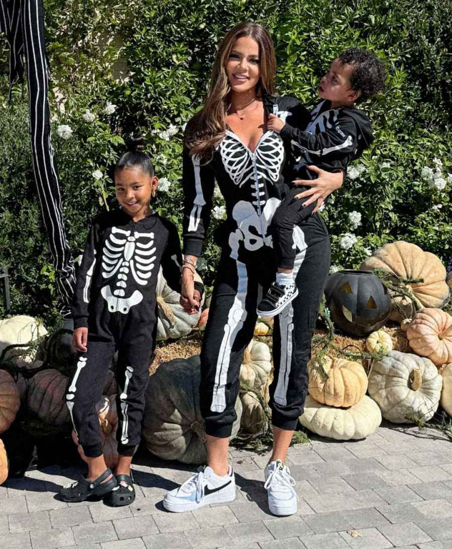 FEATURE Khloe Kardashian Twins With Her Kids at Halloween Party