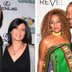 Left: Nancy McKeon and Marc Andrus in 2006; Right: Kim Fields and Christopher Morgan in 2017