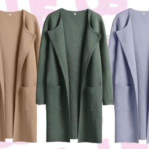 ANRABESS Women's Open Front Knit Lightweight Cardigan Casual Long Coatigan Sweater Lady Jacket Coat 2024 Fall Outerwear