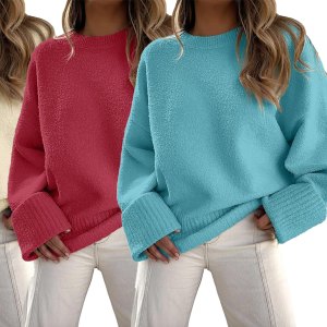 anrabess oversized crewneck sweater