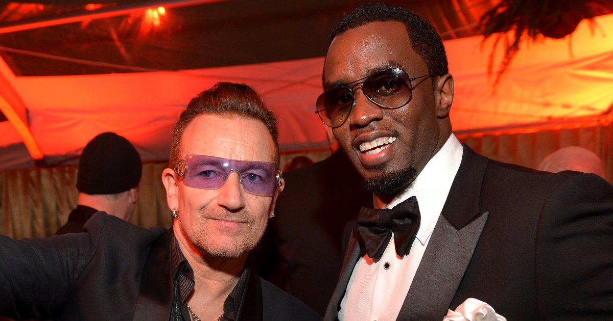 Bono Seemingly Dodges a Kiss From Diddy in Resurfaced 2014 Clip Bono Seemingly Dodges a Kiss From Diddy in Resurfaced 2014 Clip