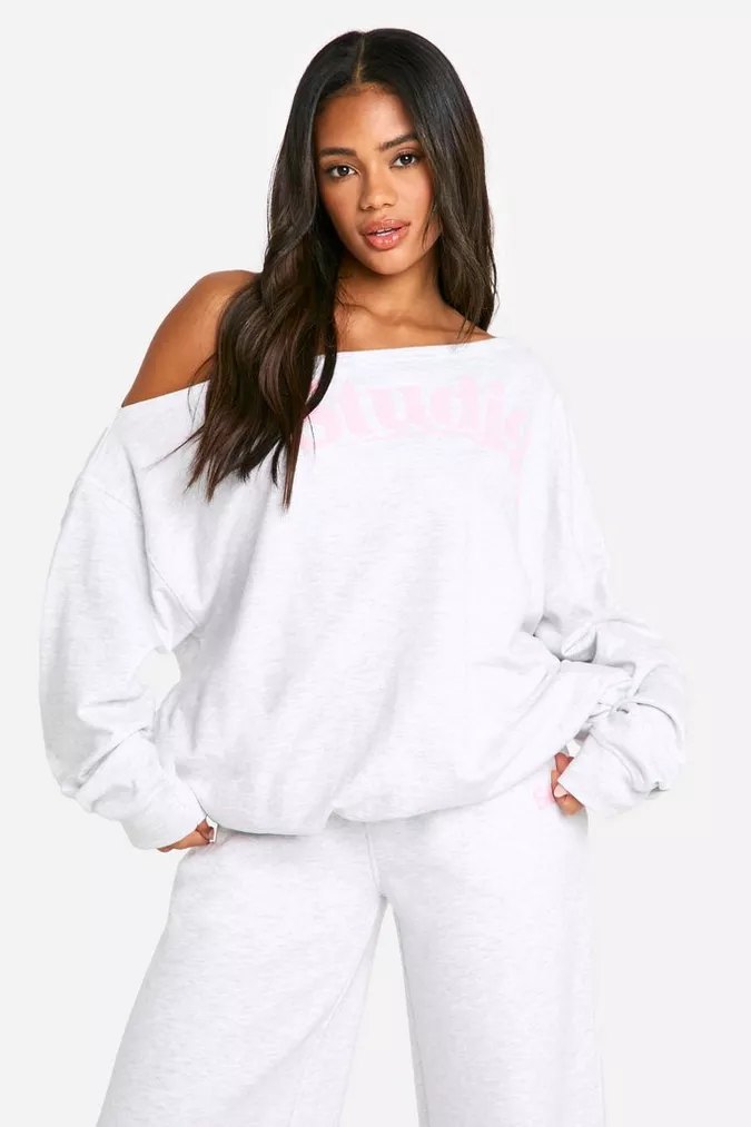 Boohoo off-the-shoulder sweatshirt
