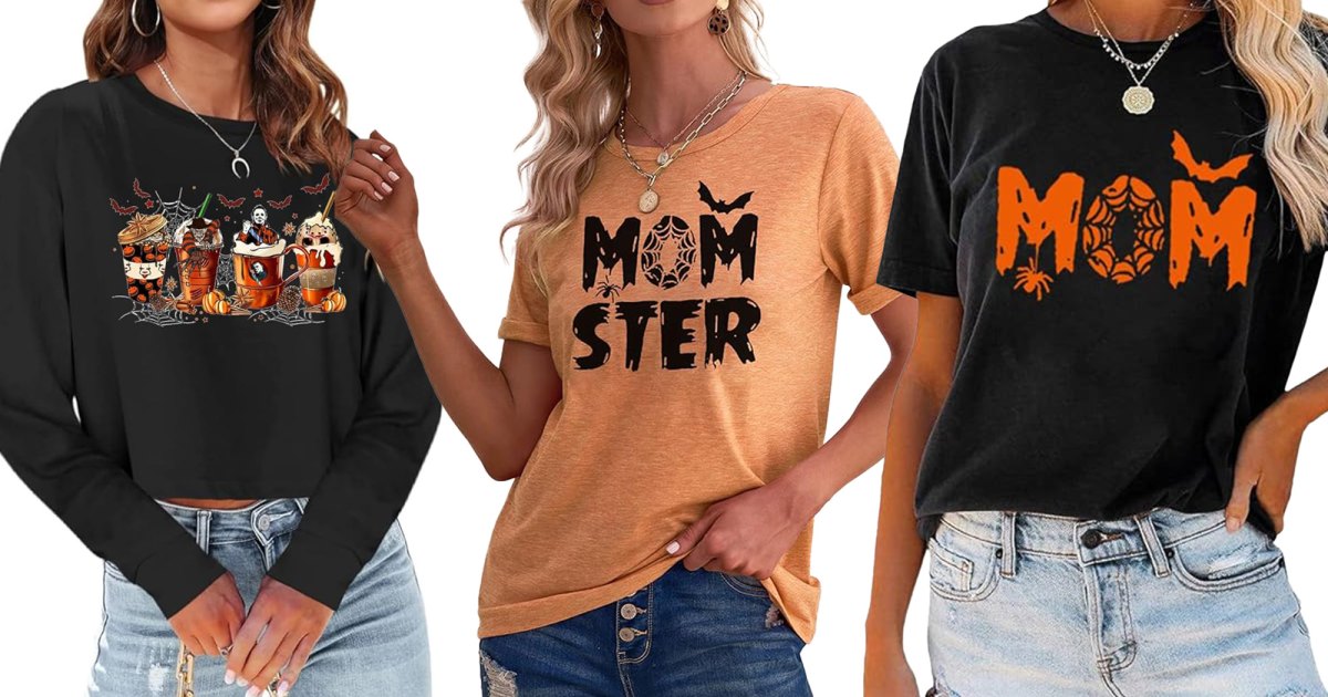 12 Festive & Fun Mom Halloween Tops to Get in the Spooky Spirit 12 Festive & Fun Mom Halloween Tops to Get in the Spooky Spirit