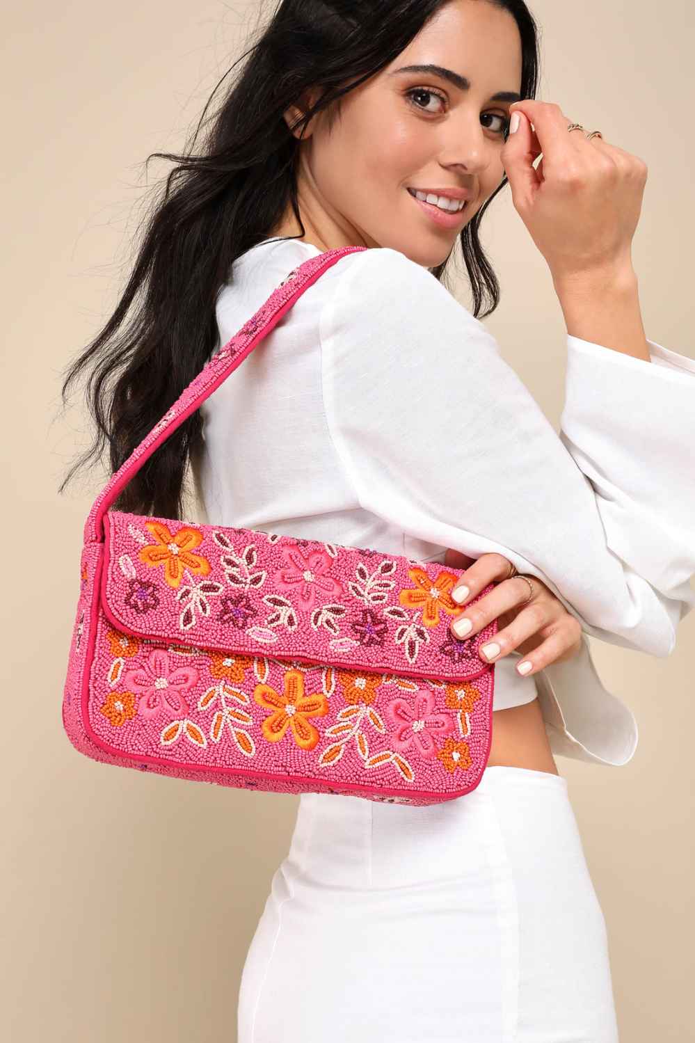 beaded shoulder bag