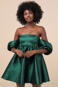 off-the-shoulder mini dress