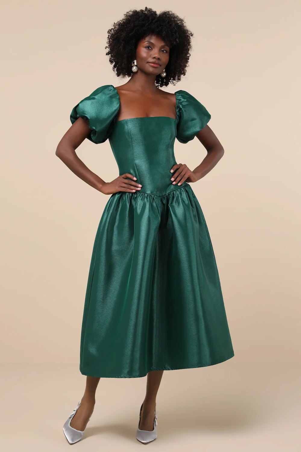 emerald green dress