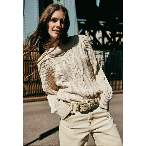 Free People Frankie Cable CottonSweater