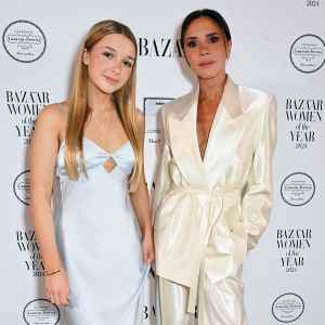 Victoria Beckham and Daughter Harper Twin in White at Harper Bazaar Women of the Year Awards