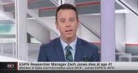 ESPN Anchor Randy Scott breaks down on air announcing the death of colleague Zach Jones at the age of 41