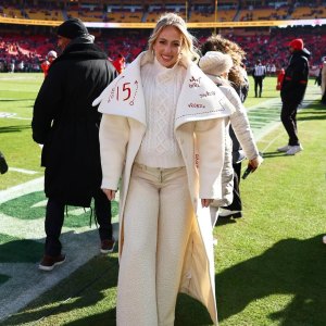 Pregnant Brittany Mahomes Game Day Coat Features Adorable Stitched Tribute to Her 3 Kids