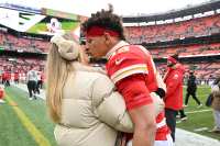 Pregnant Brittany Mahomes gets cozy in Caramel for Chiefs Away Game Patrick Mahomes