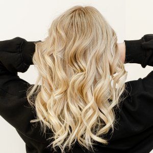 Modern trendy Air Touch Ombre technique for hair dyeing. Look from behind