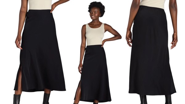 time and tru satin slip maxi skirt