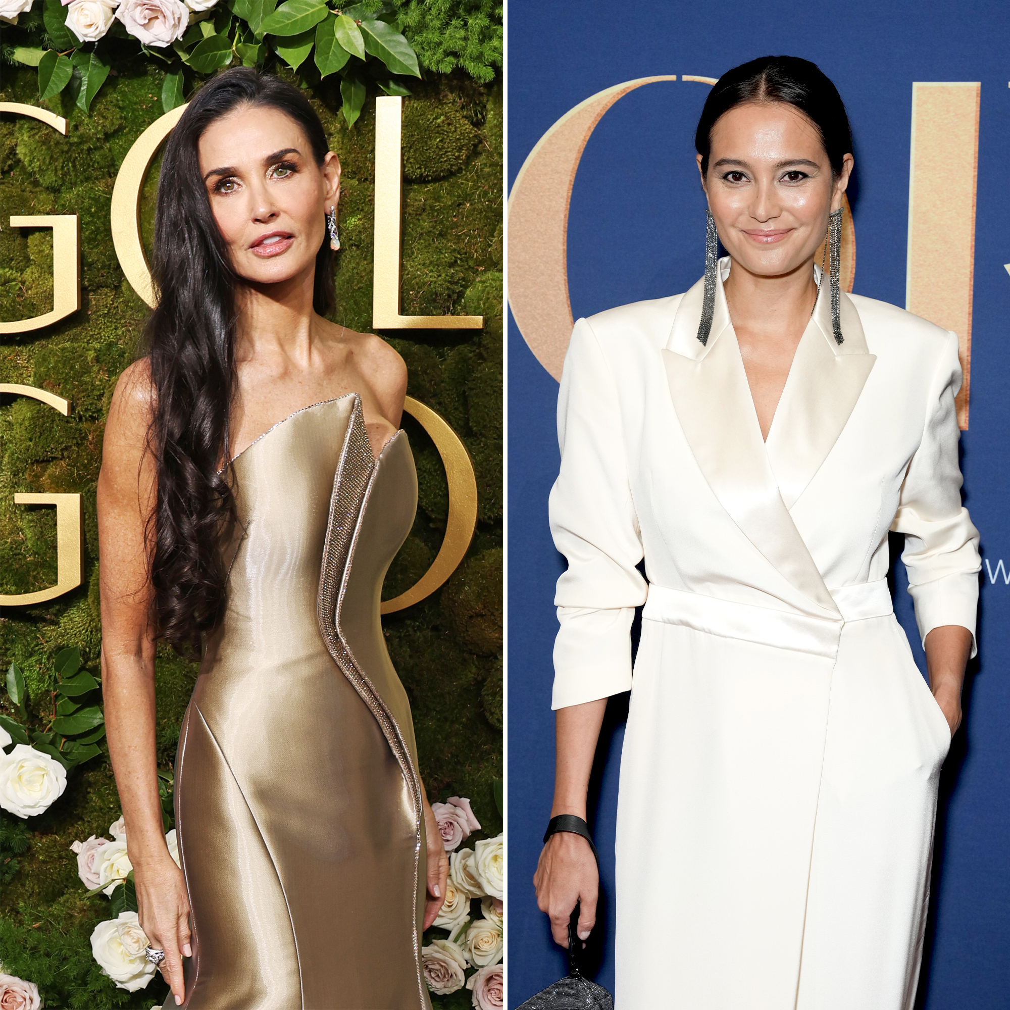 Bruce Willis Wife Emma and Ex Demi Moore Are Friendship Goals Golden Globes 2025