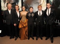 Alan Rickman with the cast of 'Harry Potter' in 2011