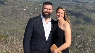 Kylie Kelce Reveals Tinder Pick Up Line She Used on Husband Jason And He Told Her to Try Harder