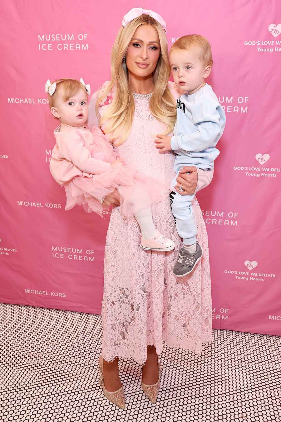 Paris Hilton Carries Both of Her Kids During Their Red Carpet Debut