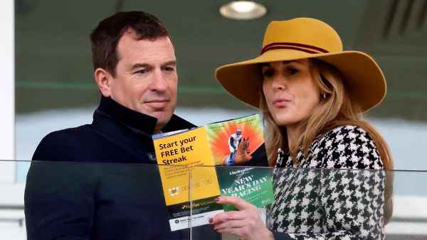 Princess Anne Son Peter and Girlfriend Harriet Sperling Attend New Year Day Cheltenham Race