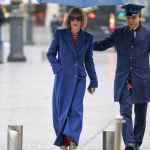 Anna Wintour Blue Coat Look
