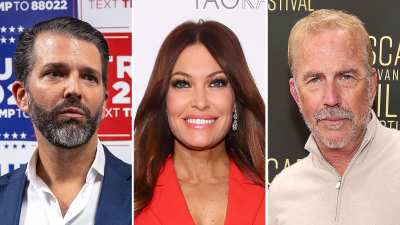 Donald Trump Jr Ex Fiancee Kimberly Guilfoyle Poses With Kevin Costner at 2025 Super Bowl