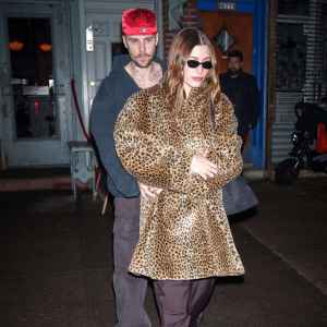 Justin Bieber and Hailey Bieber Match in Brown Pants on Date Night