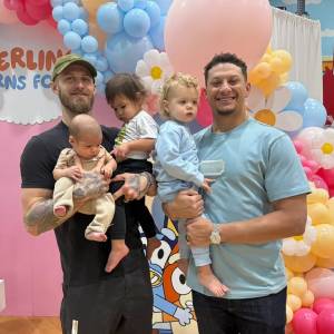 Patrick Mahomes Shows Off Cropped Haircut During Daughter Sterling's Birthday Party