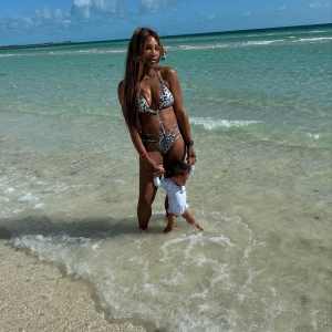 Serena Williams shows off her toned physique in leopard print bikini