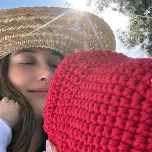 Hailey Bieber Cuddles Up to Son Jack Blues in New Photo