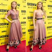 Blake Lively carries Martini's purse for a simple favor appearance 069