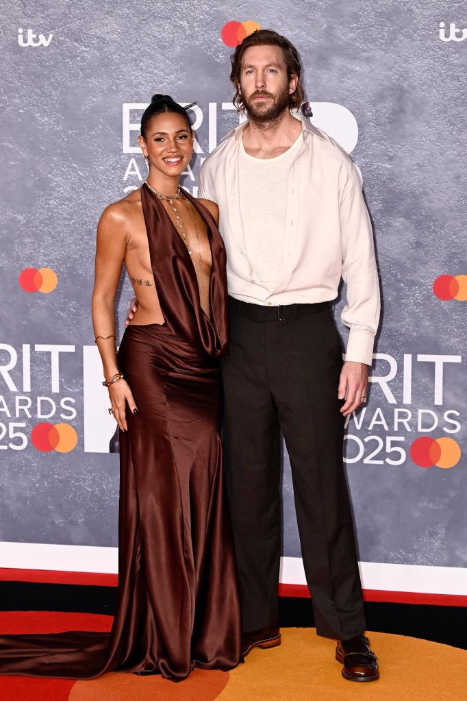 Calvin Harris Goes Scruffy at 2025 Brits With Wife Vick Hope