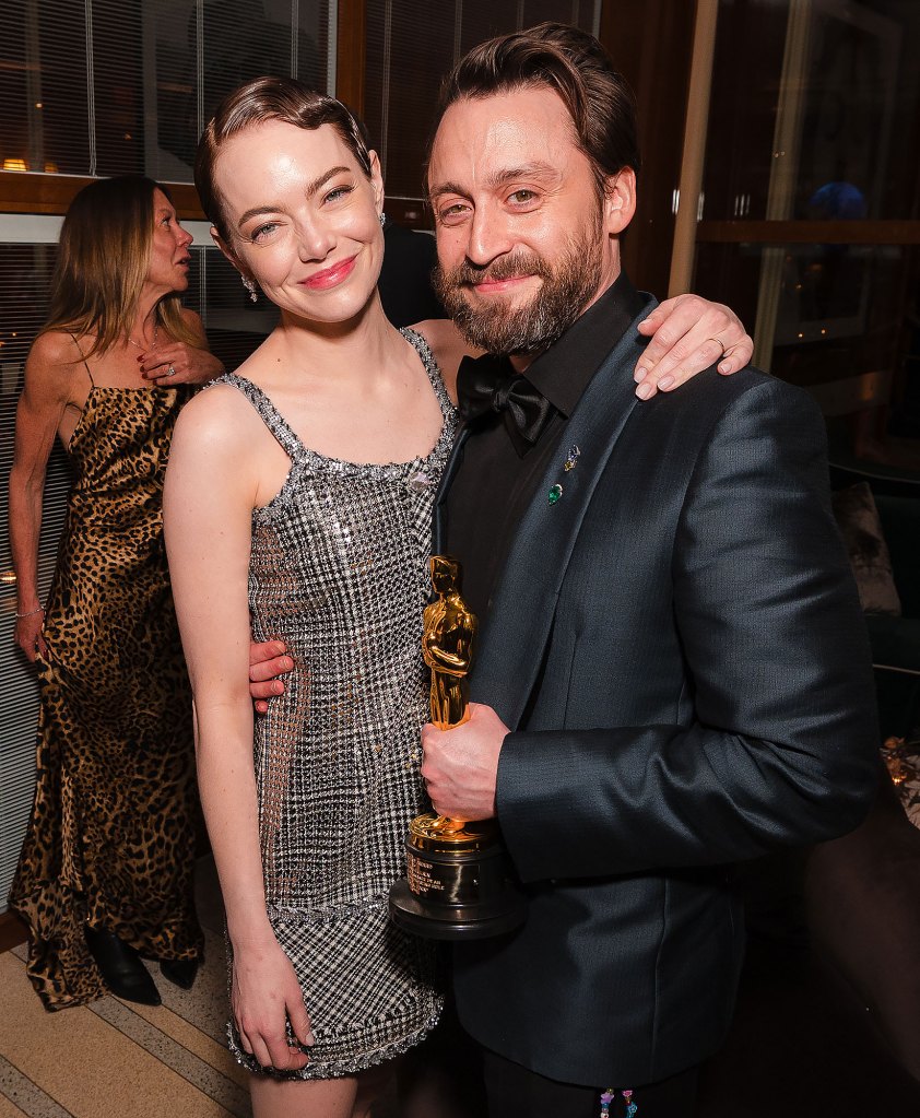 Emma Stone Hugs Ex Kieran Culkin at Post-2025 Oscars Party After His Big Win 2