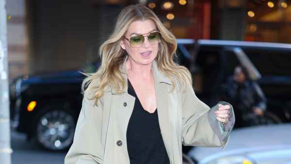Ellen pompeo in jeans and trench coat