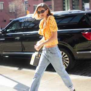 Gigi Hadid is seen on March 29, 2025 in New York City.