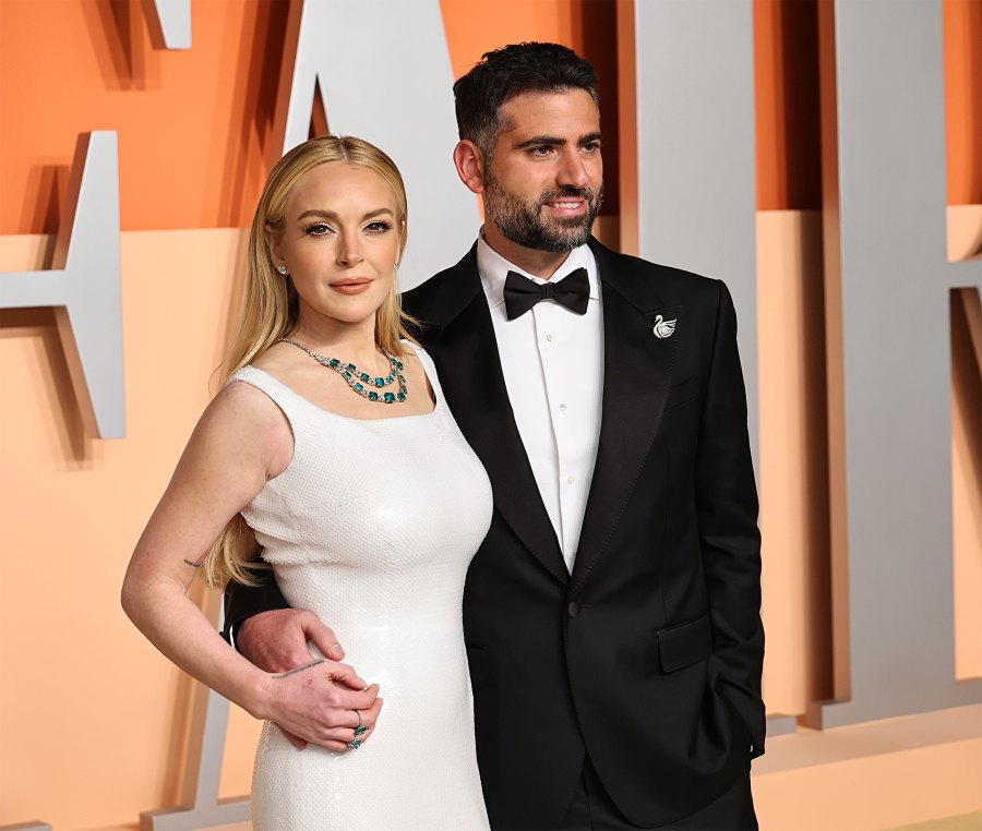 Lindsay Lohan and Bader Shammas Shine at Vanity Fair 2025 Oscars Party