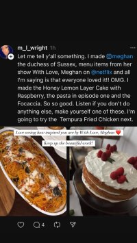 Meghan Markle praises fans for trying his recipes from Netflix's show