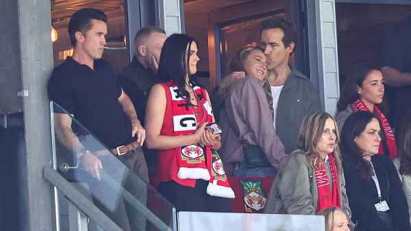 Ryan Reynolds Sweetly Kisses Blake Livelys Forehead While Cheering on Wrexham AFC